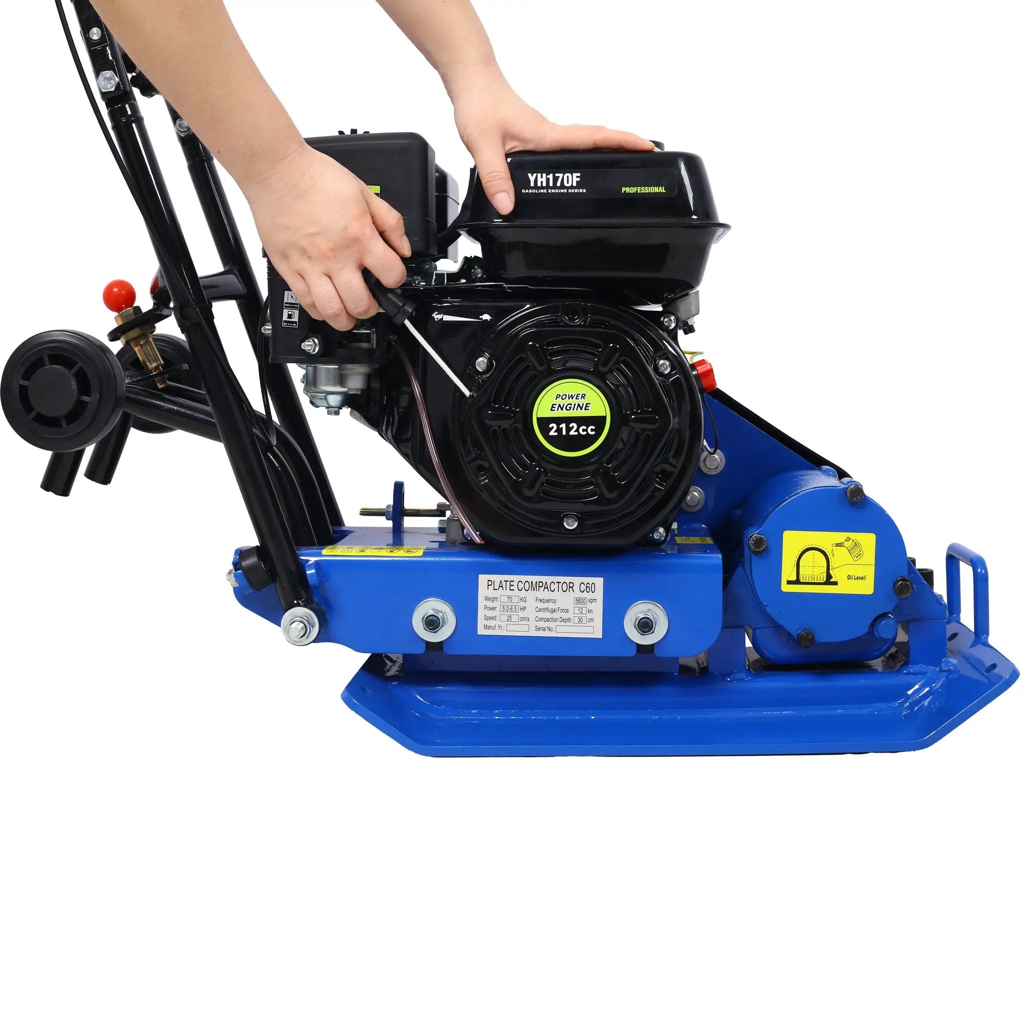 212cc Gas Vibration Plate Compactor with Built-in Wheel by HouseOfZazla