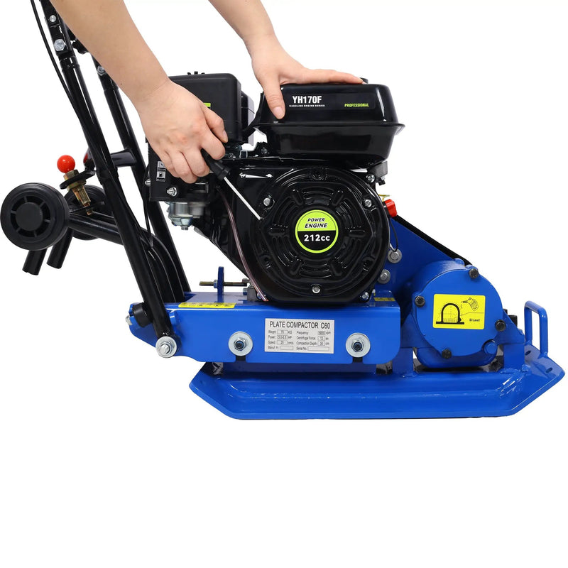 212cc Gas Vibration Plate Compactor with Built-in Wheel by HouseOfZazla