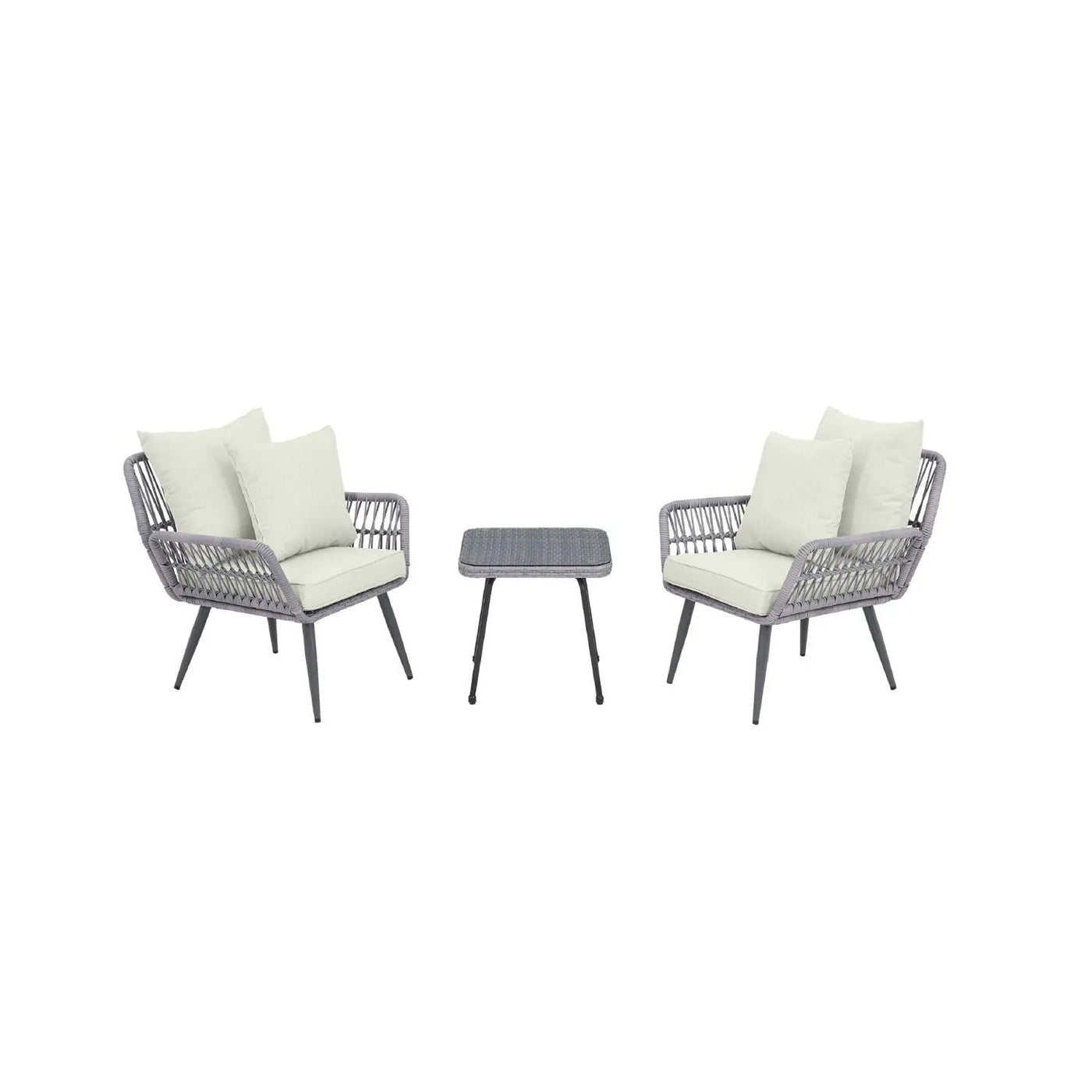 Cannes - 3 Piece Outdoor Patio Conversation Set by HouseOfZazla