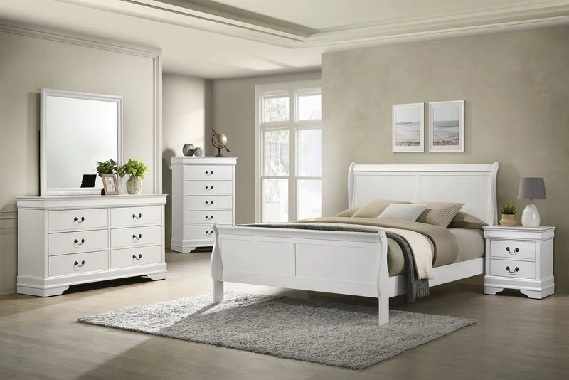 Louis Philippe 47-inch Full Sleigh Panel Bed White by Unique Piece Furniture