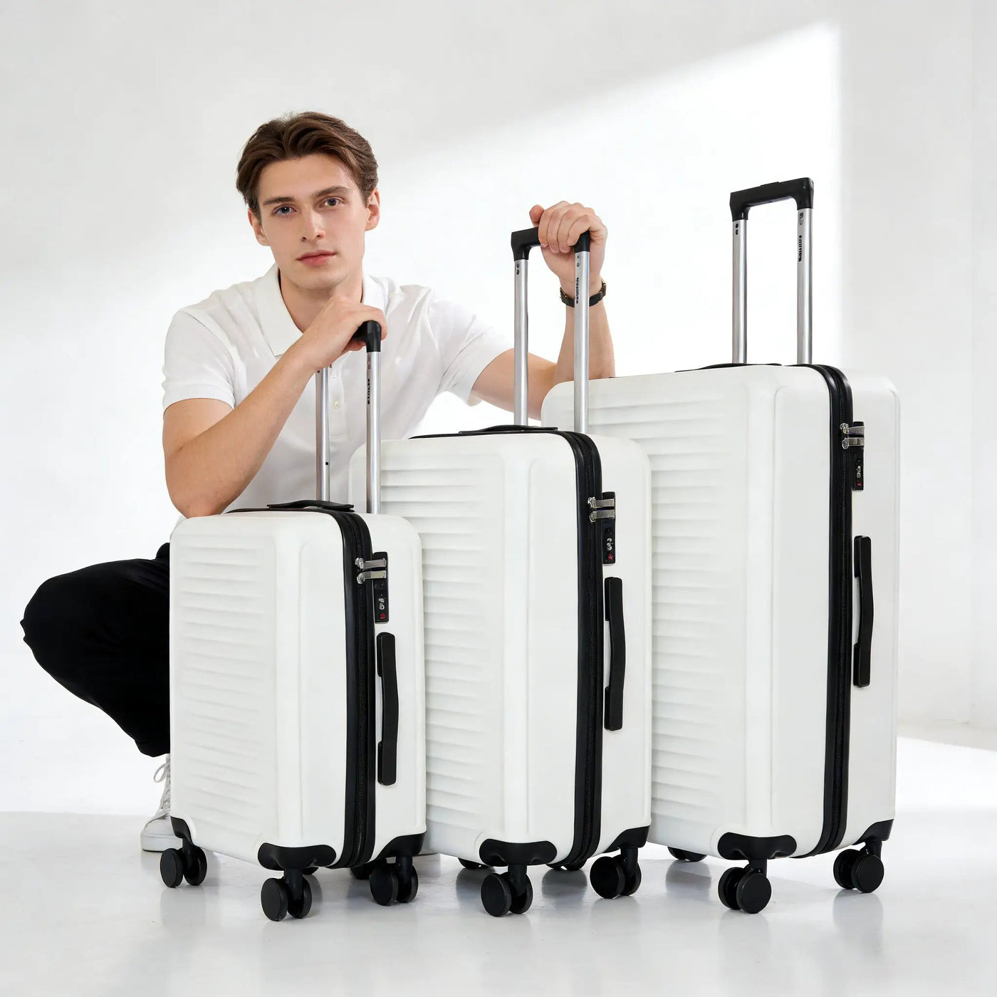 3 Piece Hard Shell Lightweight Carry On Suitcase Set by HouseOfZazla