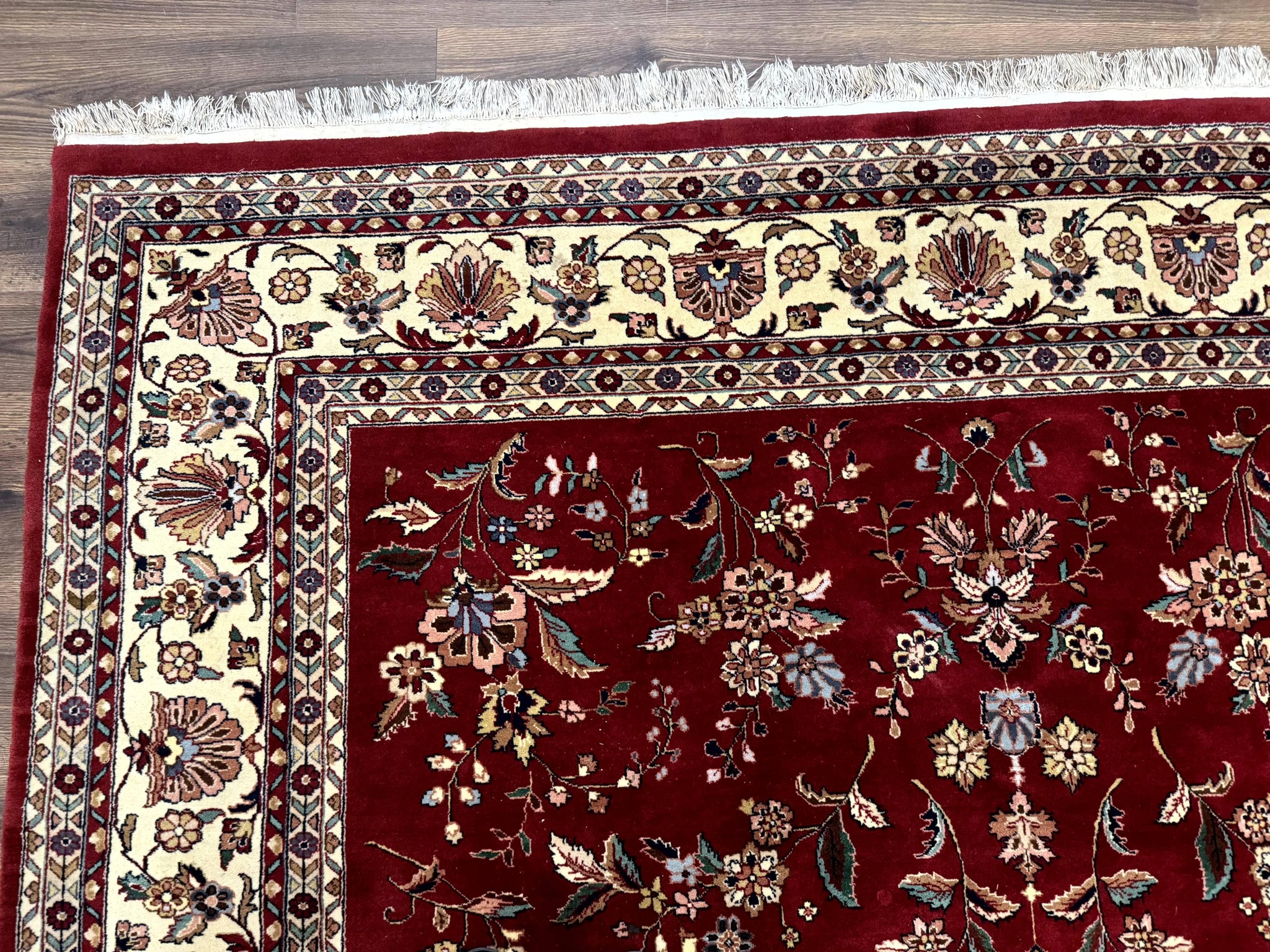 Indo Persian Rug 8x10, Red and Cream, Floral, Pande Cameron by Jewel Rugs