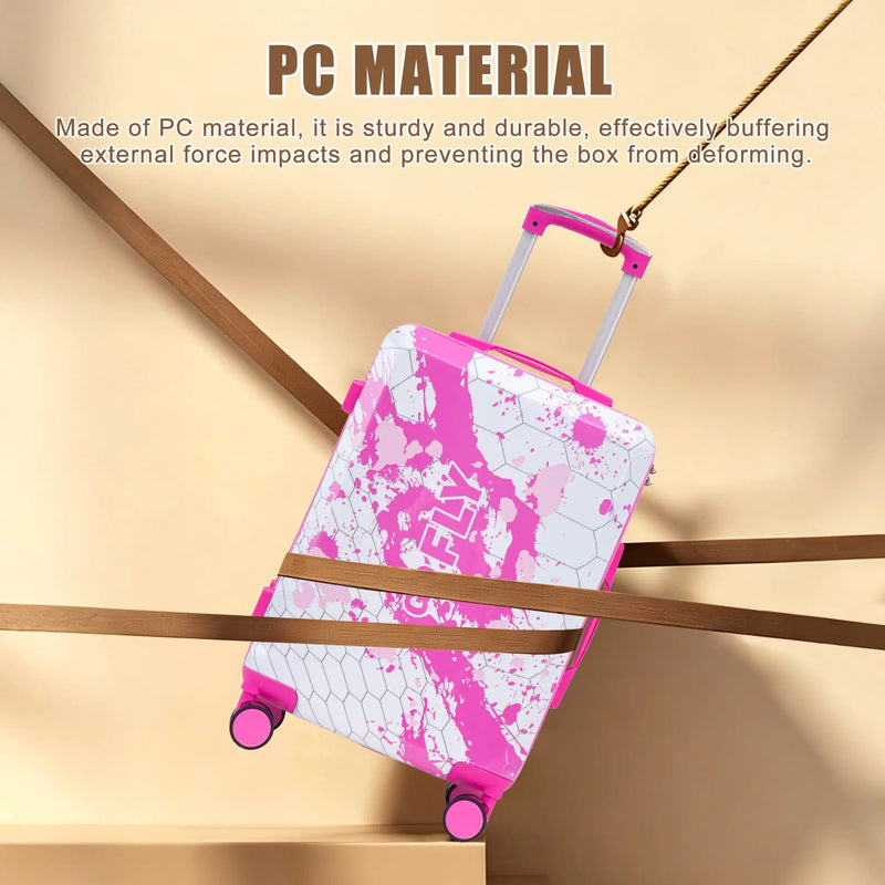 20 Inch PC Spinner Wheel Luggage - Pink by HouseOfZazla