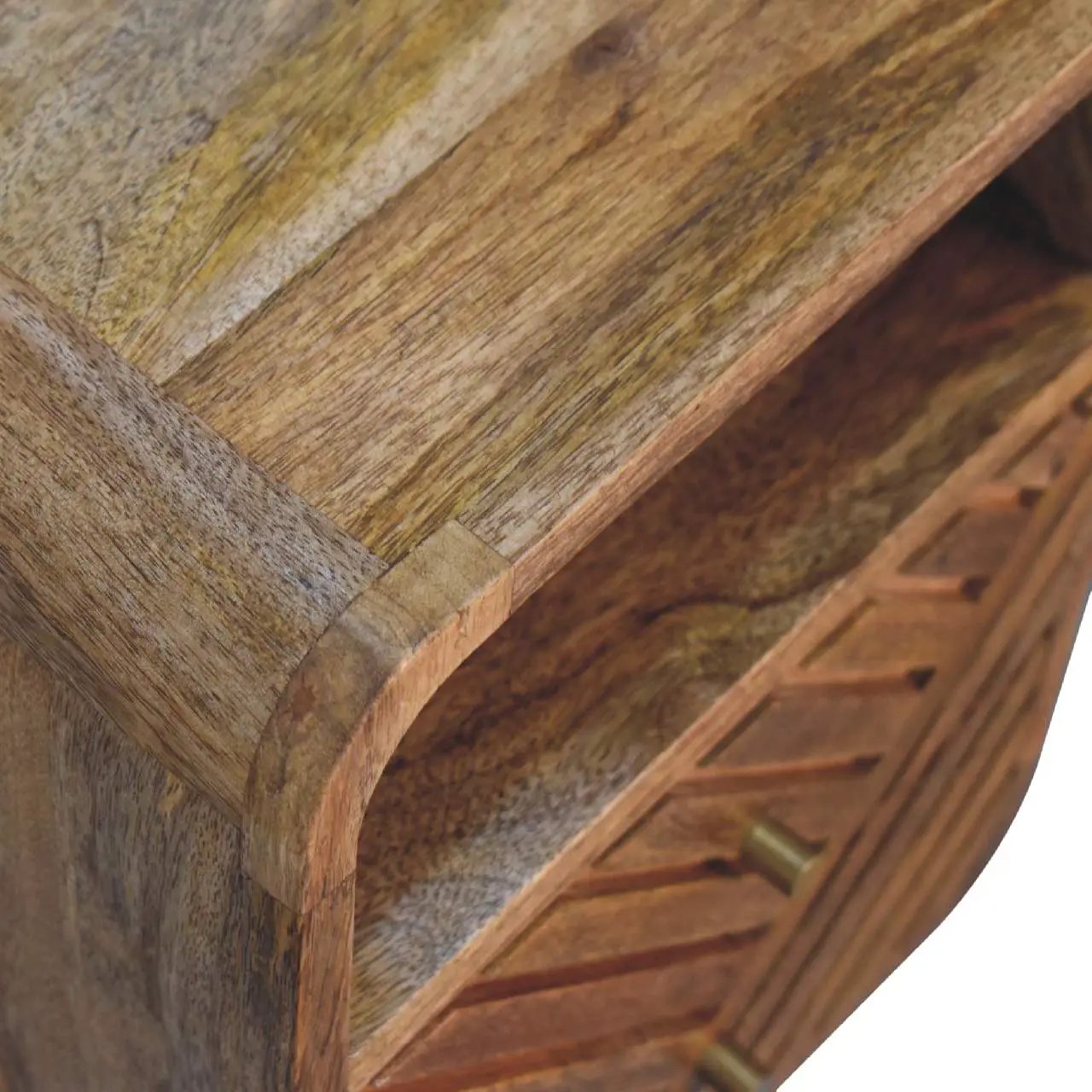 Solid Wood Mini Lille Curved Nightstand by HouseOfZazla