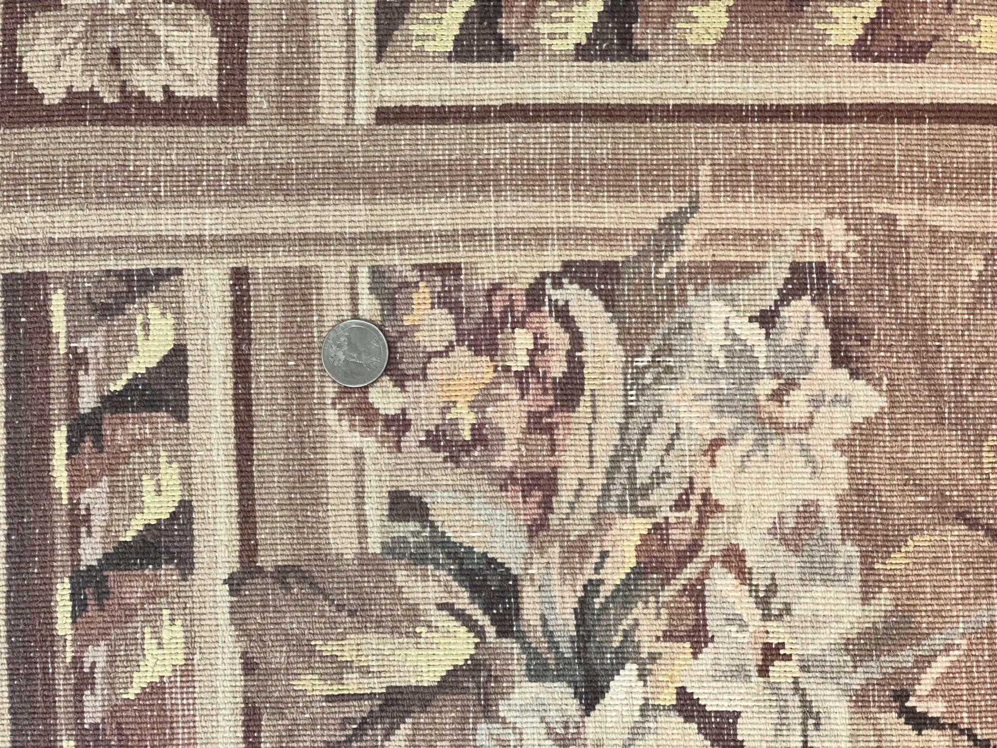 Aubusson Wool Rug 9x11, Wool with Silk Highlights, European Design, Vintage, Handmade, Floral, Fine 210 KPSI by Jewel Rugs