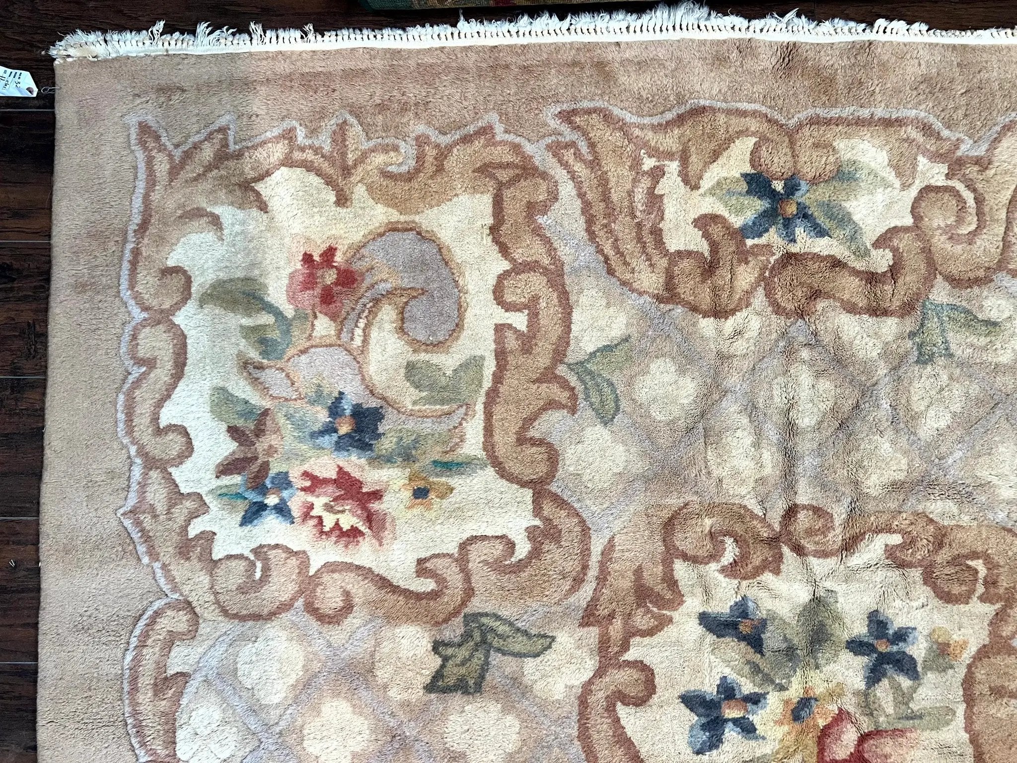 Indo Chinese Aubusson Wool Rug 11x16, Palace Sized Carpet, Oversized Handmade Vintage Rug, European Design by Jewel Rugs