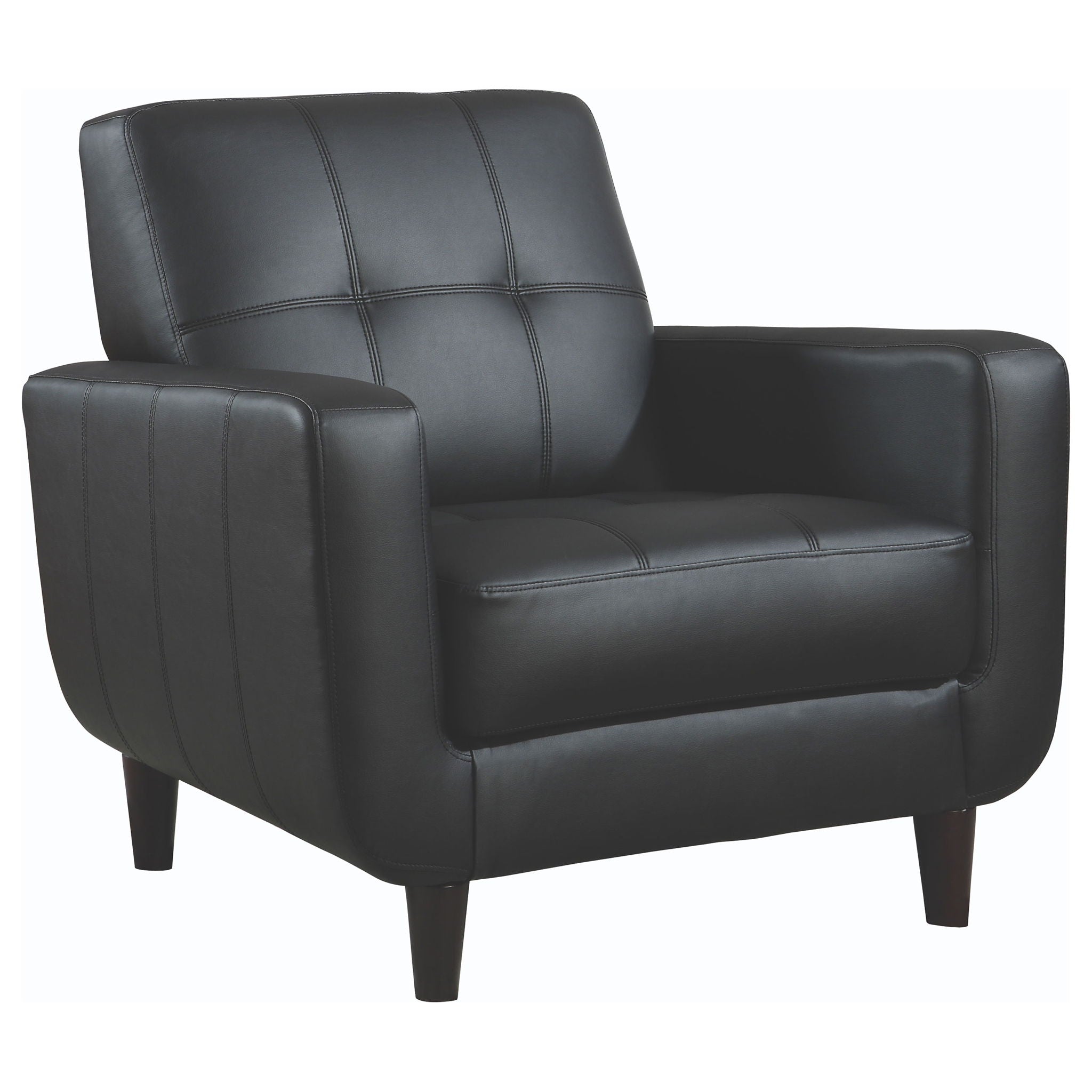Track Arm Accent Chair With Tufted Upholstery - Black by HouseOfZazla
