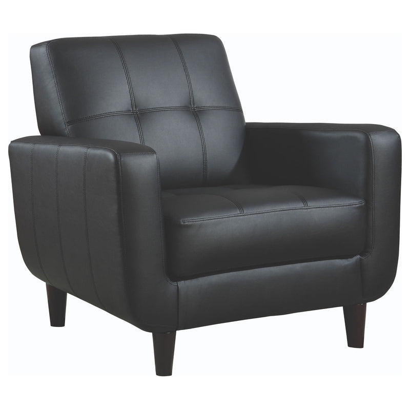 Track Arm Accent Chair With Tufted Upholstery - Black by HouseOfZazla