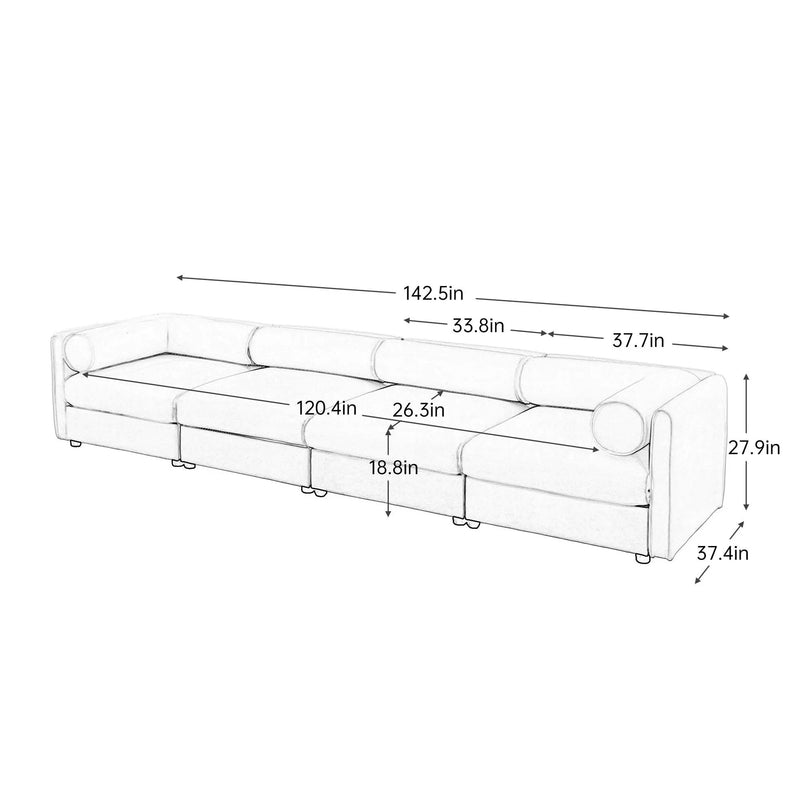 Stylish Sofa With Storage Seat And Cylindrical Backrest by Unique Piece Furniture