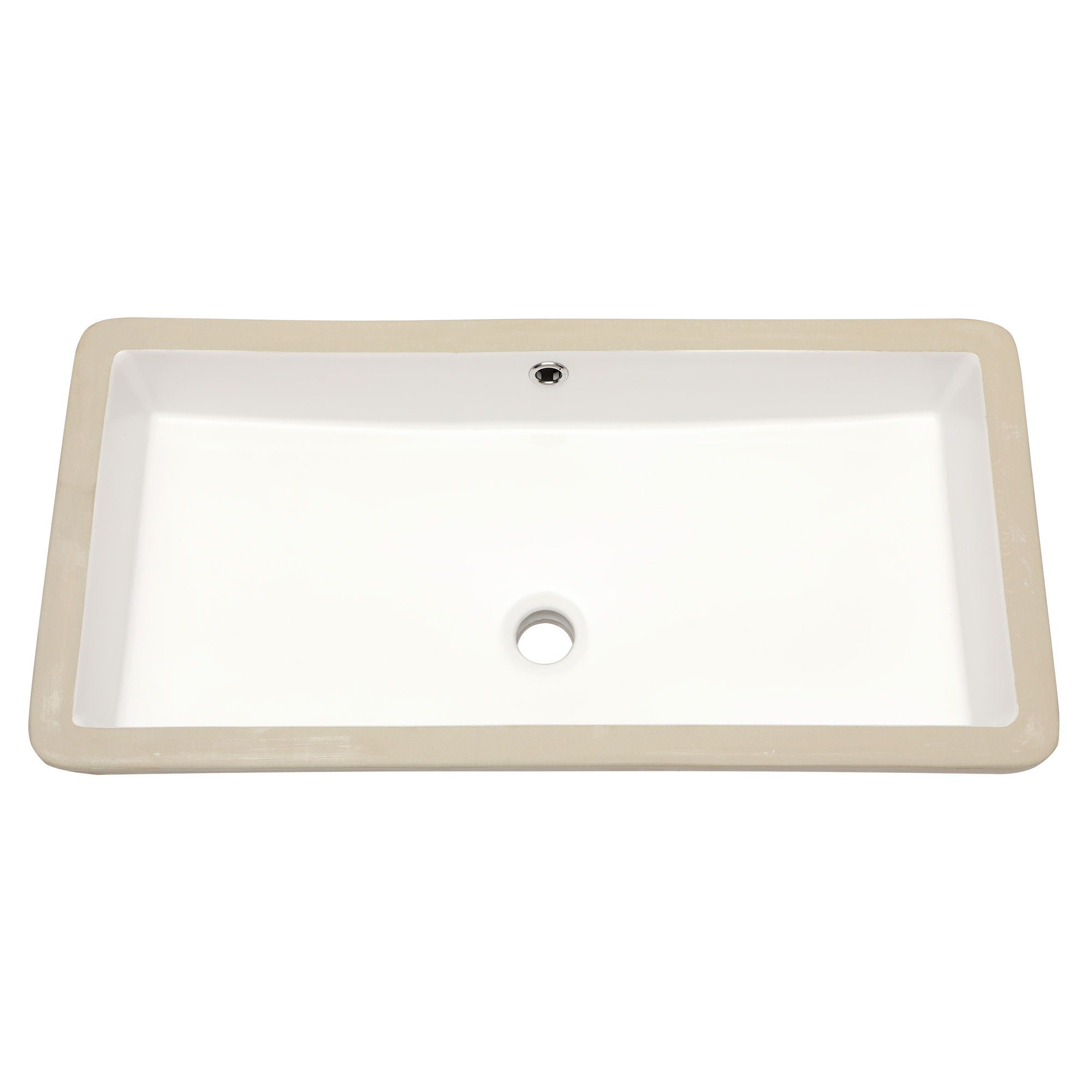 Modern Rectangular Undermount Bathroom Sink With Overflow Ceramic by HouseOfZazla