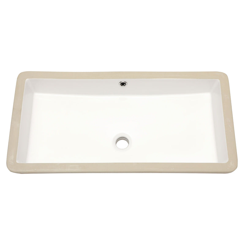Modern Rectangular Undermount Bathroom Sink With Overflow Ceramic by HouseOfZazla
