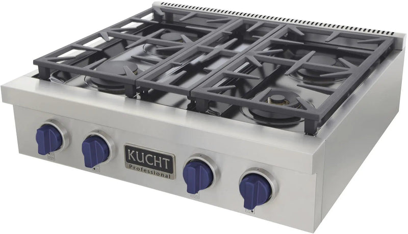 Kucht 30" 4 Burners Stainless Propane Cooktop KFX309T/LP-B by Farmhouse Kitchen and Bath