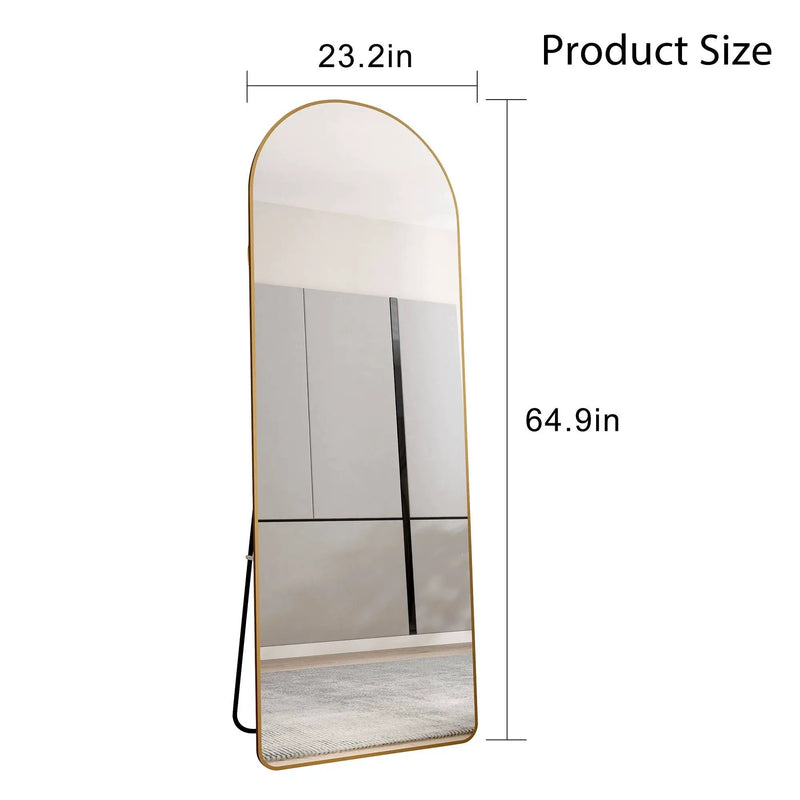 The 4th Generation Floor Mounted Full Length Mirror with Gold Frame by HouseOfZazla