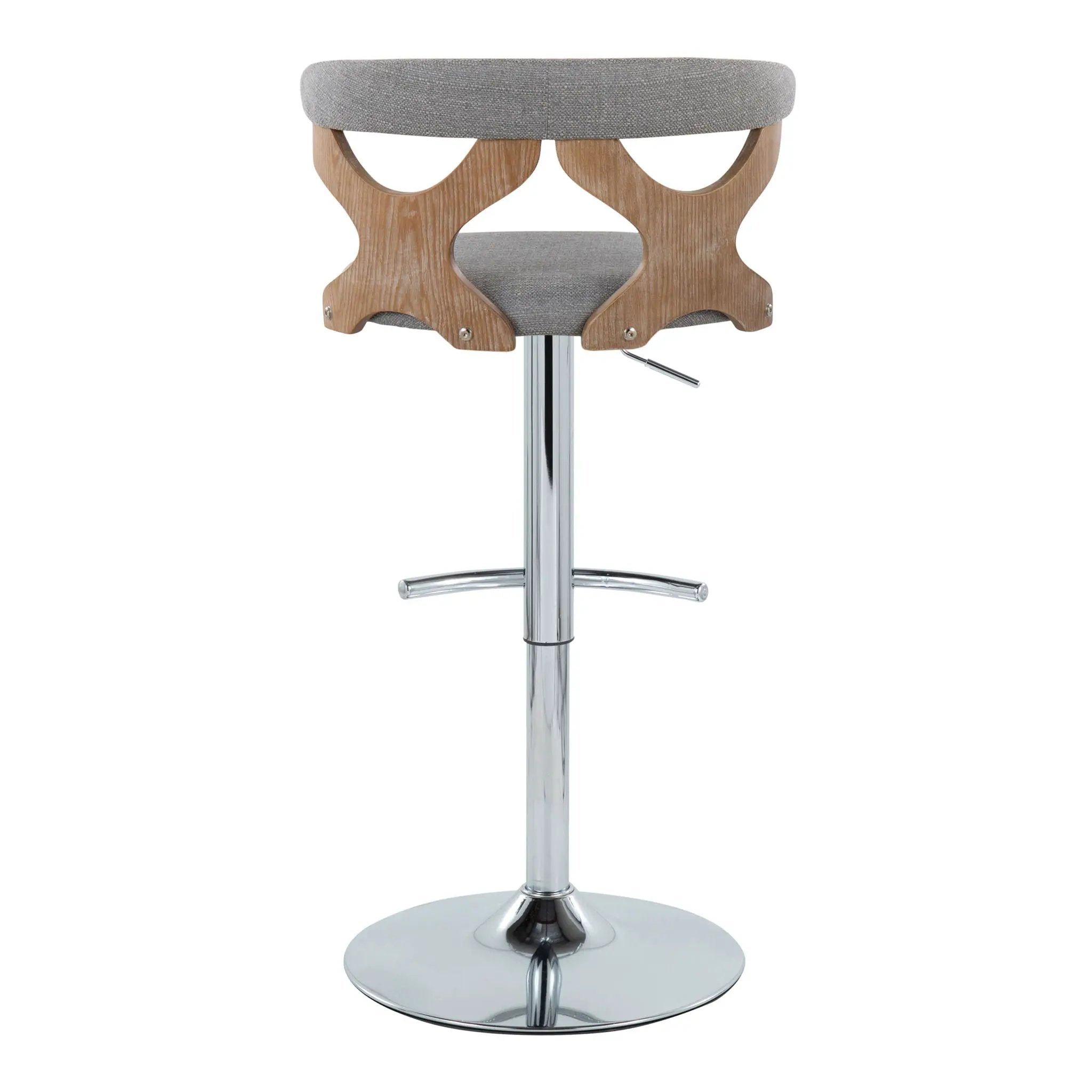 Gardenia - Contemporary Adjustable Barstool With Swivel / Rounded T Footrest (Set of 2) by HouseOfZazla