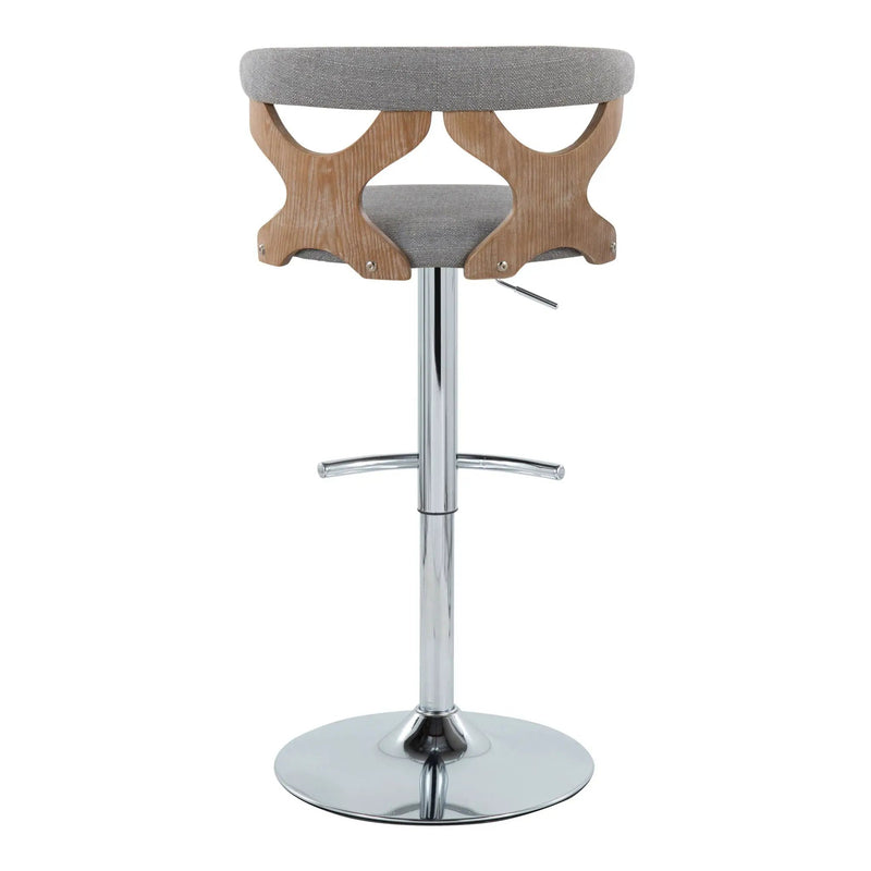 Gardenia - Contemporary Adjustable Barstool With Swivel / Rounded T Footrest (Set of 2) by HouseOfZazla