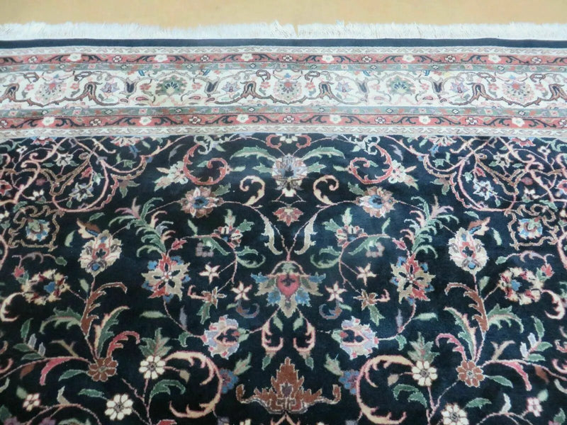 Indo Persian Rug 8x10, Wool Handmade Floral Carpet by Jewel Rugs