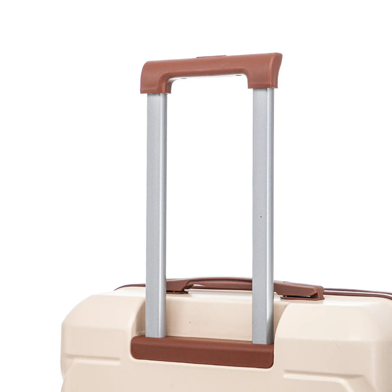3-Piece ABS Spinner Wheel Luggage Set 20"/24"/28" Beige by HouseOfZazla