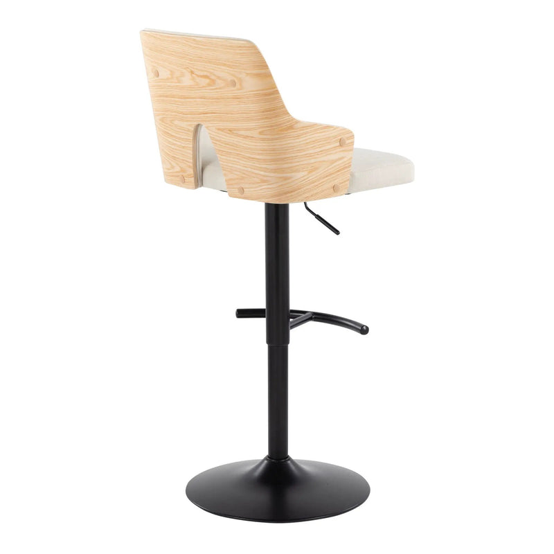 Stella - Contemporary Adjustable Barstool Stool With Swivel And Rounded T Footrest (Set of 2) by Unique Piece Furniture