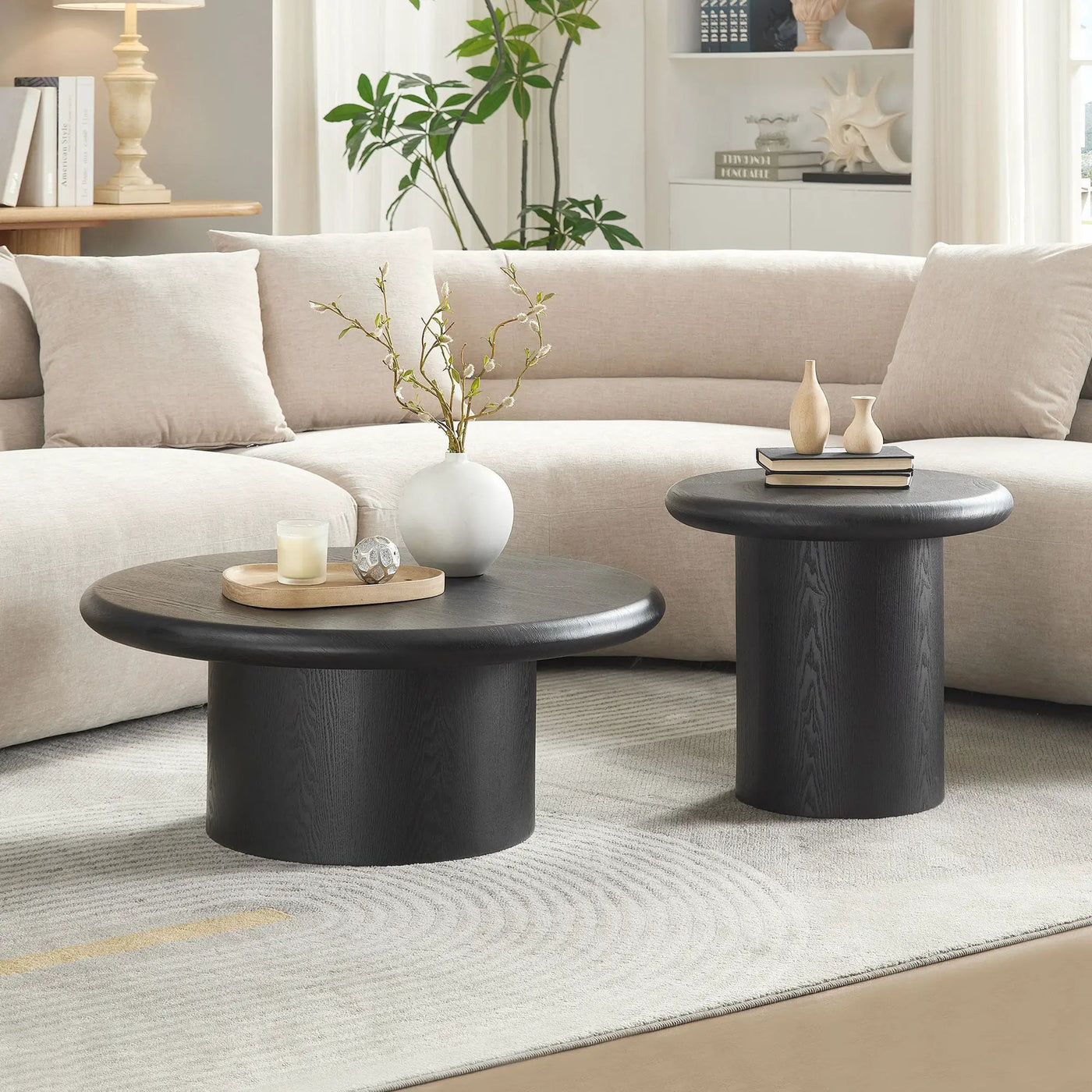 2-Piece Modern Round Coffee Table Set by HouseOfZazla