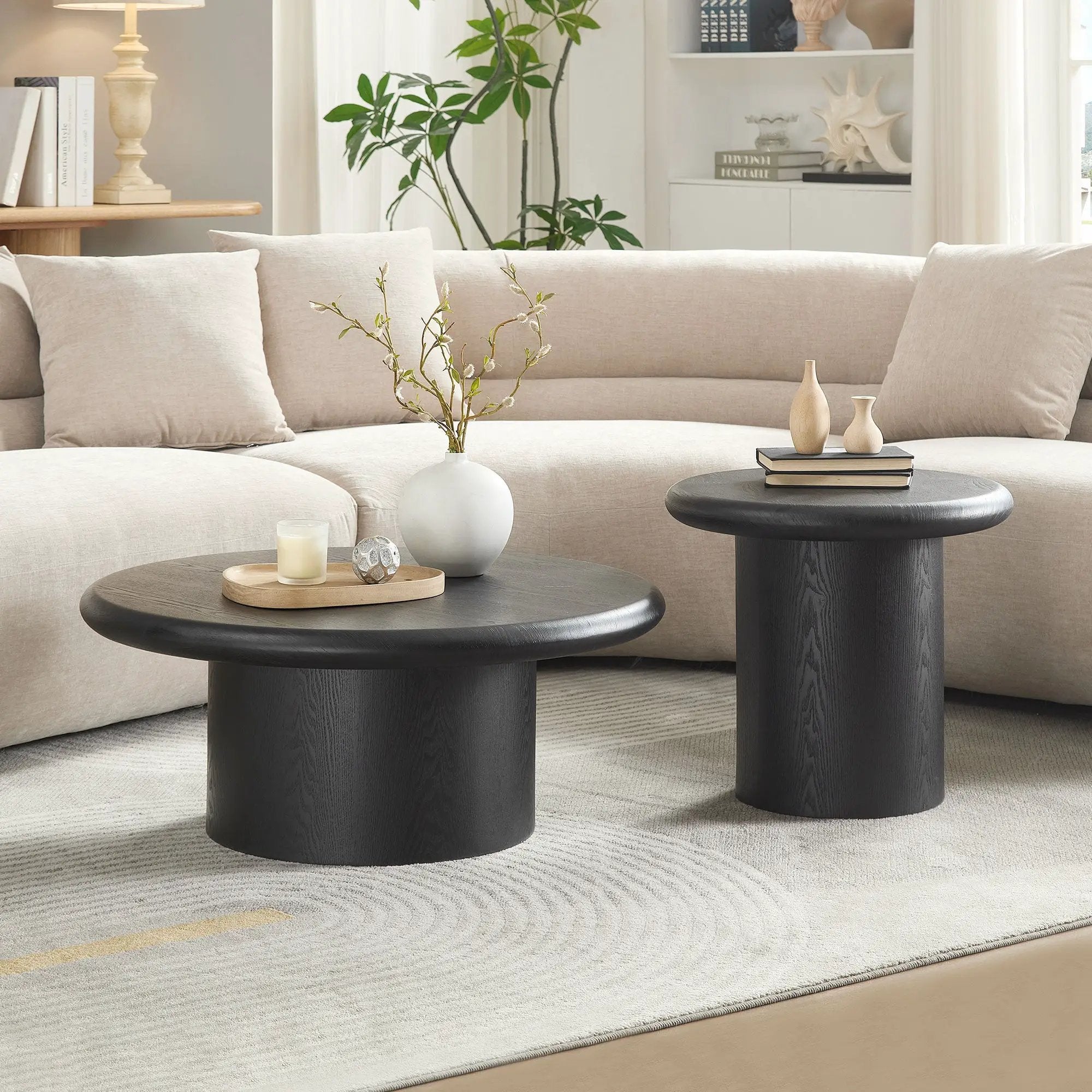 2-Piece Modern Round Coffee Table Set by HouseOfZazla