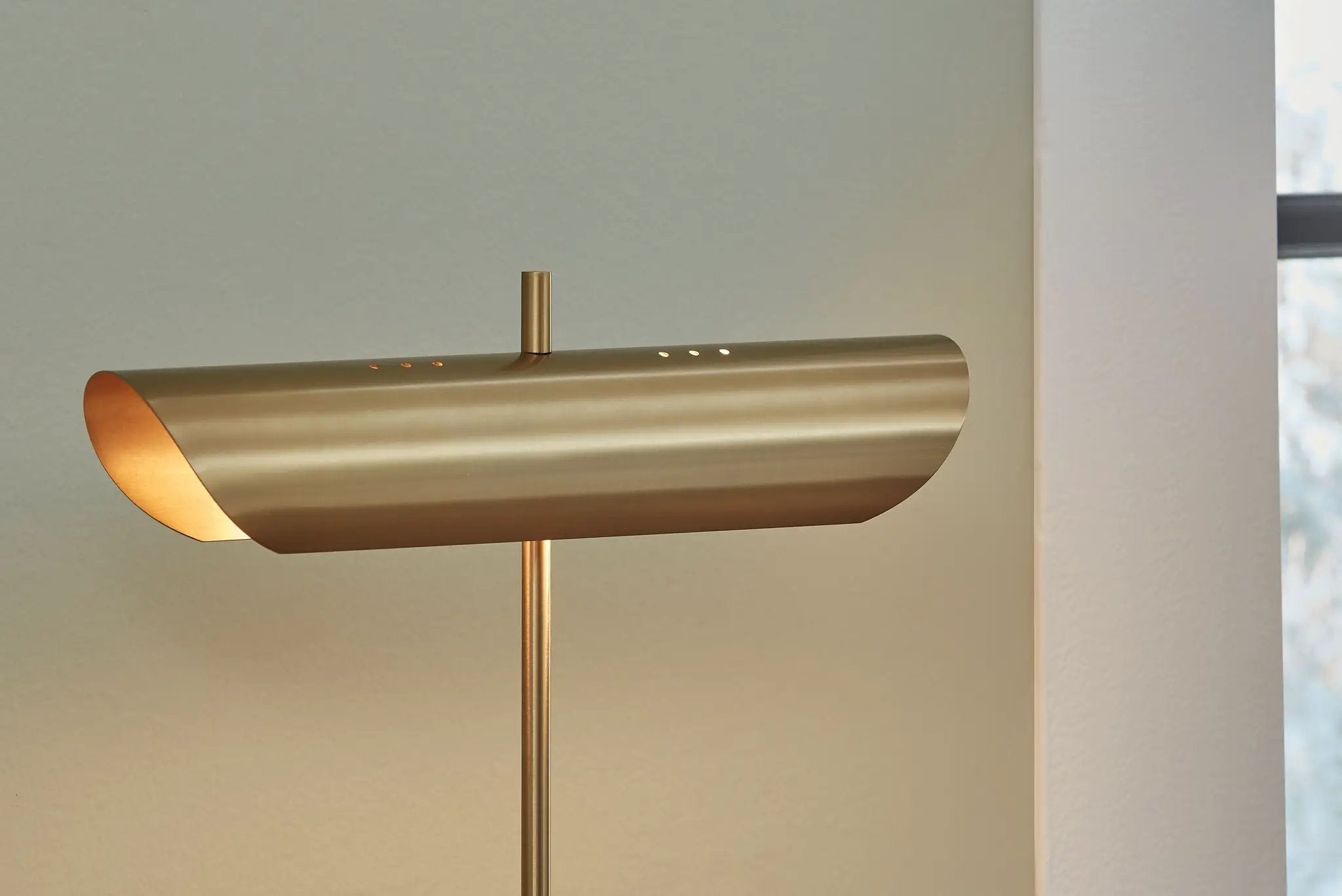 Rowleigh - Marble Desk Lamp - Gold Finish / White by Unique Piece Furniture