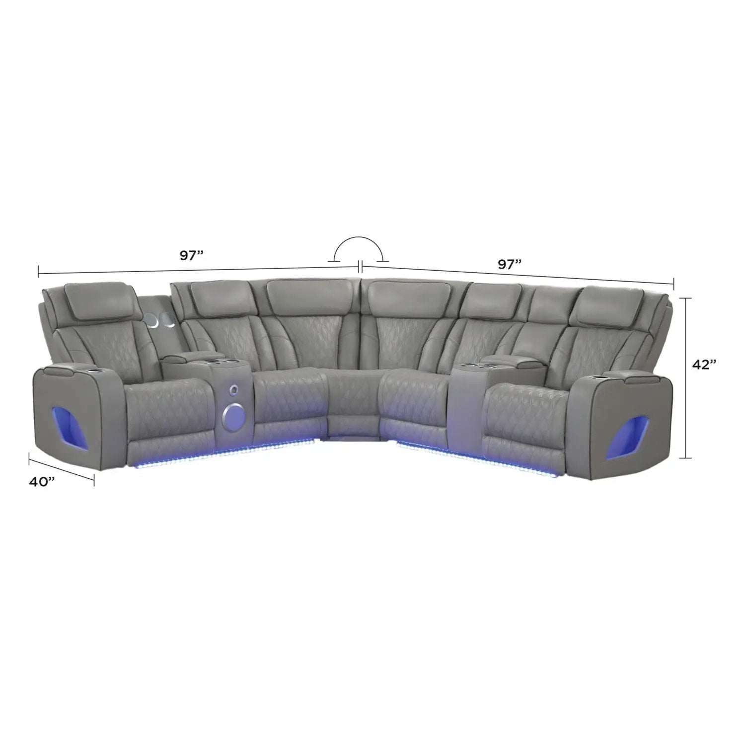 Fortuner - Power Recliner Sectional Sofa by HouseOfZazla