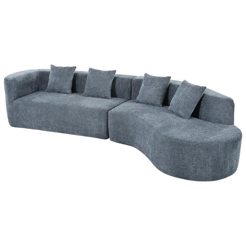U_Style 132" Modern Sectional Sofa with Curved Design by HouseOfZazla
