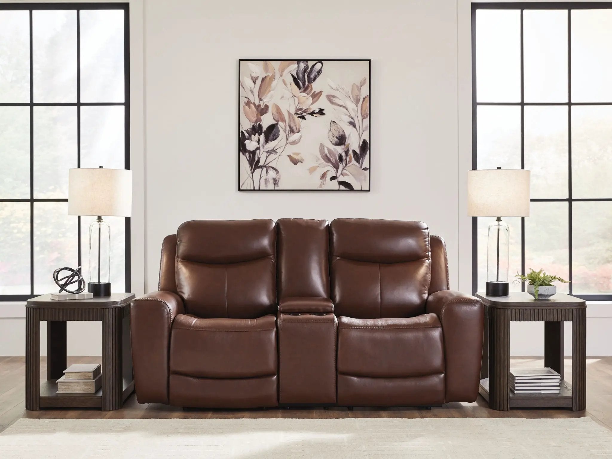 Bexhurst - Power Reclining Loveseat With Console / Adjustable Headrest by Unique Piece Furniture