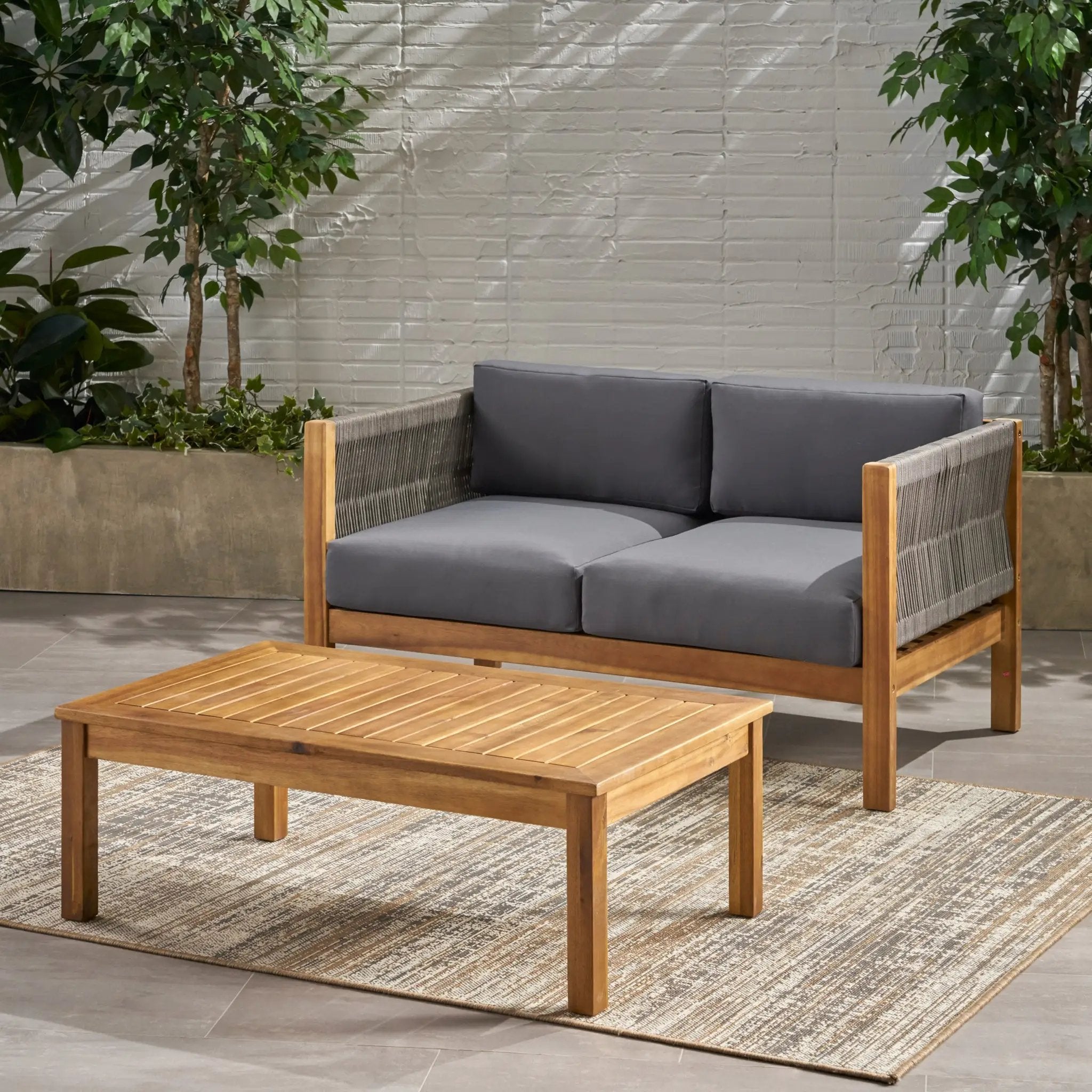 Patio Loveseat and Coffee Table Set by HouseOfZazla