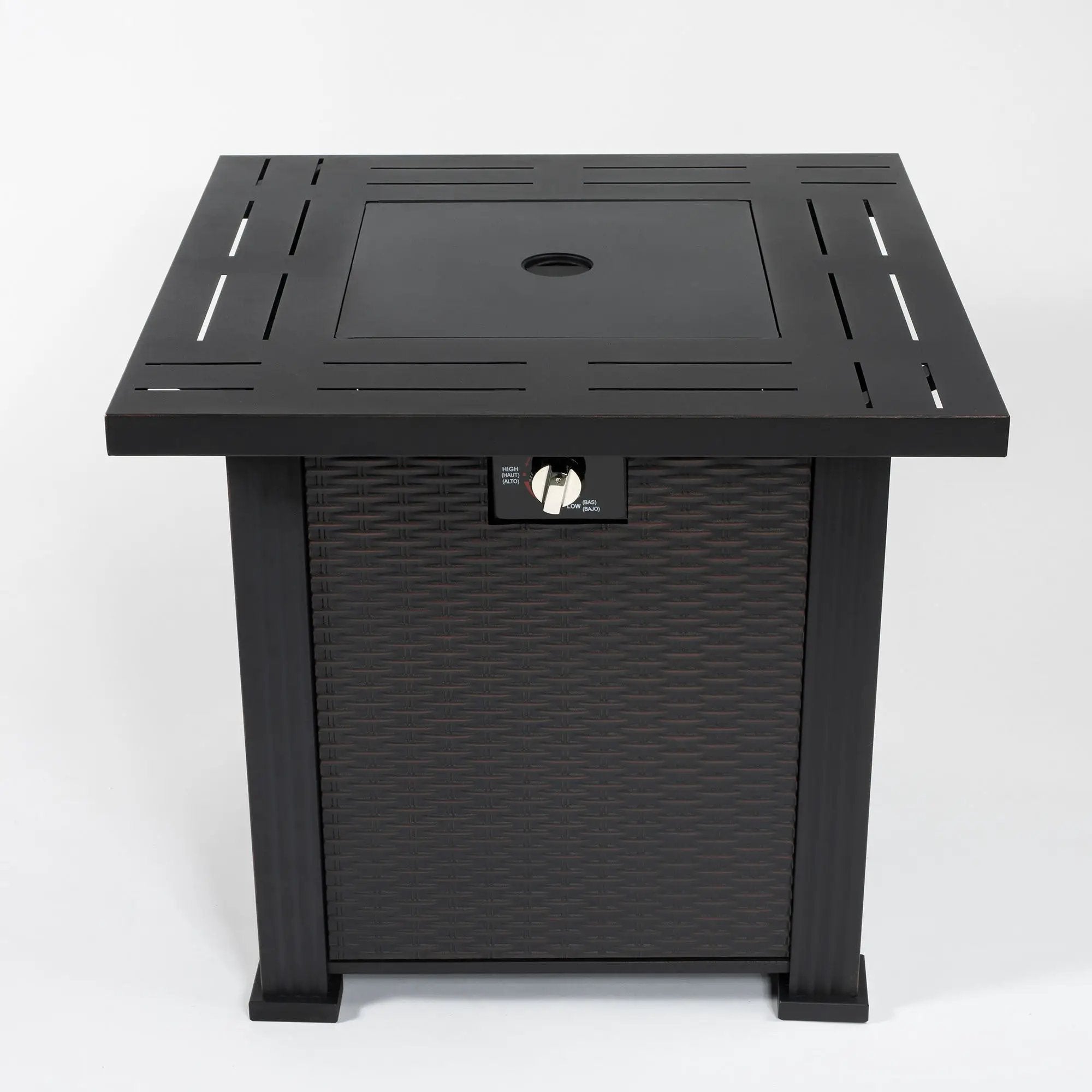 28" Propane Gas Fire Pit Table, 50000 BTU Square Steel Fire Pit by HouseOfZazla