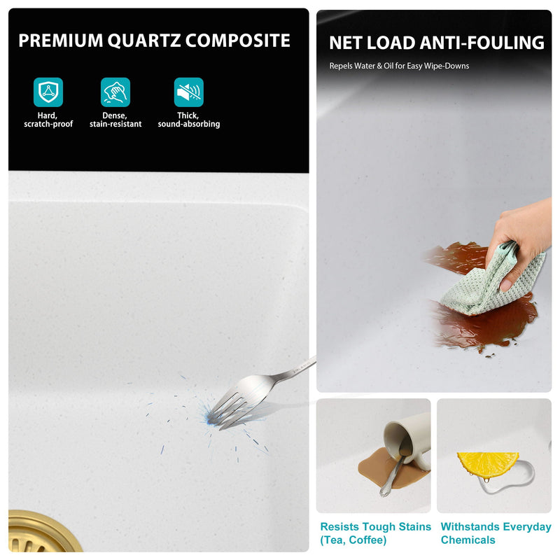 Quartz Composite Undermount Single Bowl Kitchen Sink by HouseOfZazla
