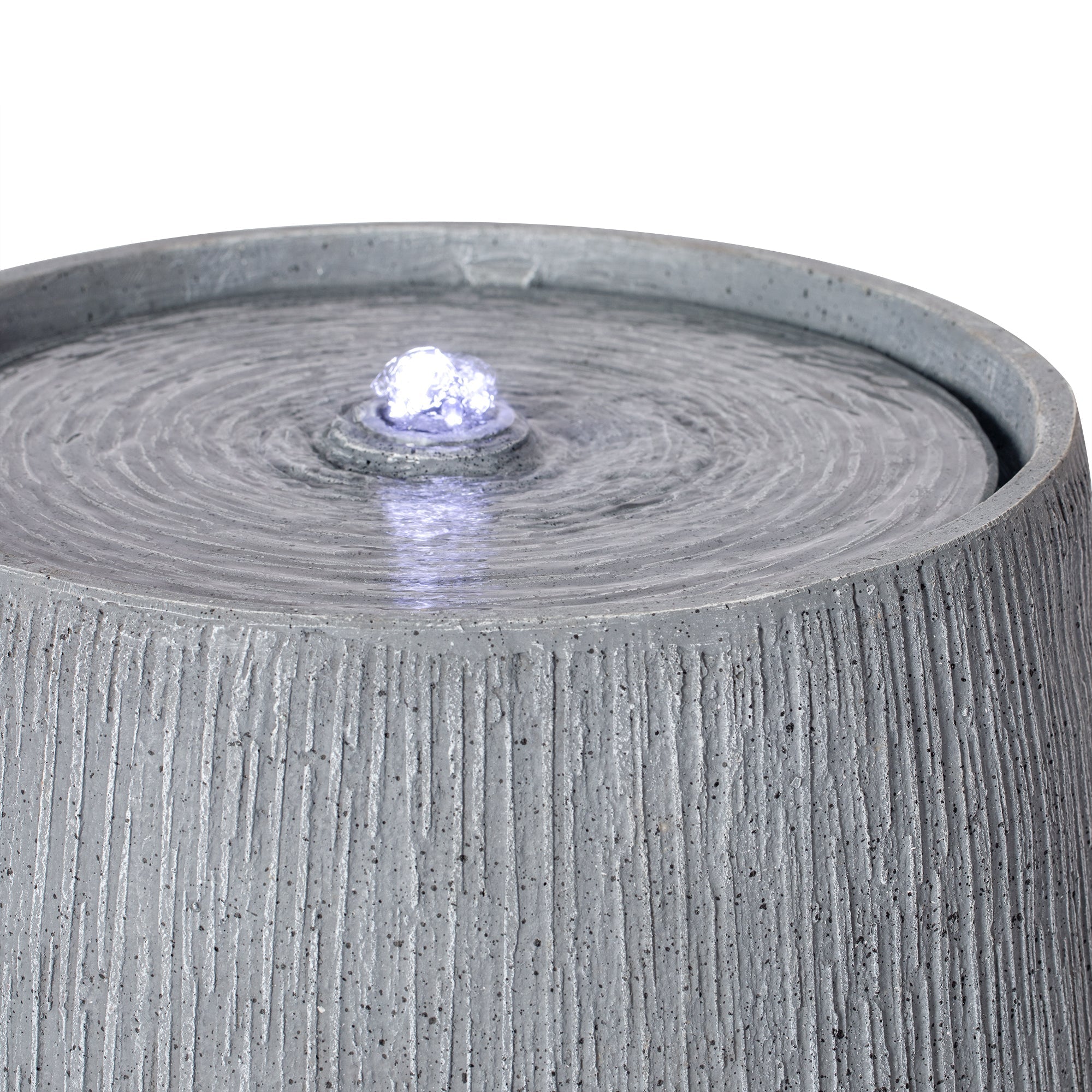 12.99" Gray Polyresin Outdoor Water Fountain with LED Light by HouseOfZazla