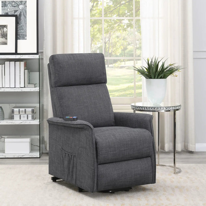 Upholstered Power Lift Recliner With Wired Remote by HouseOfZazla