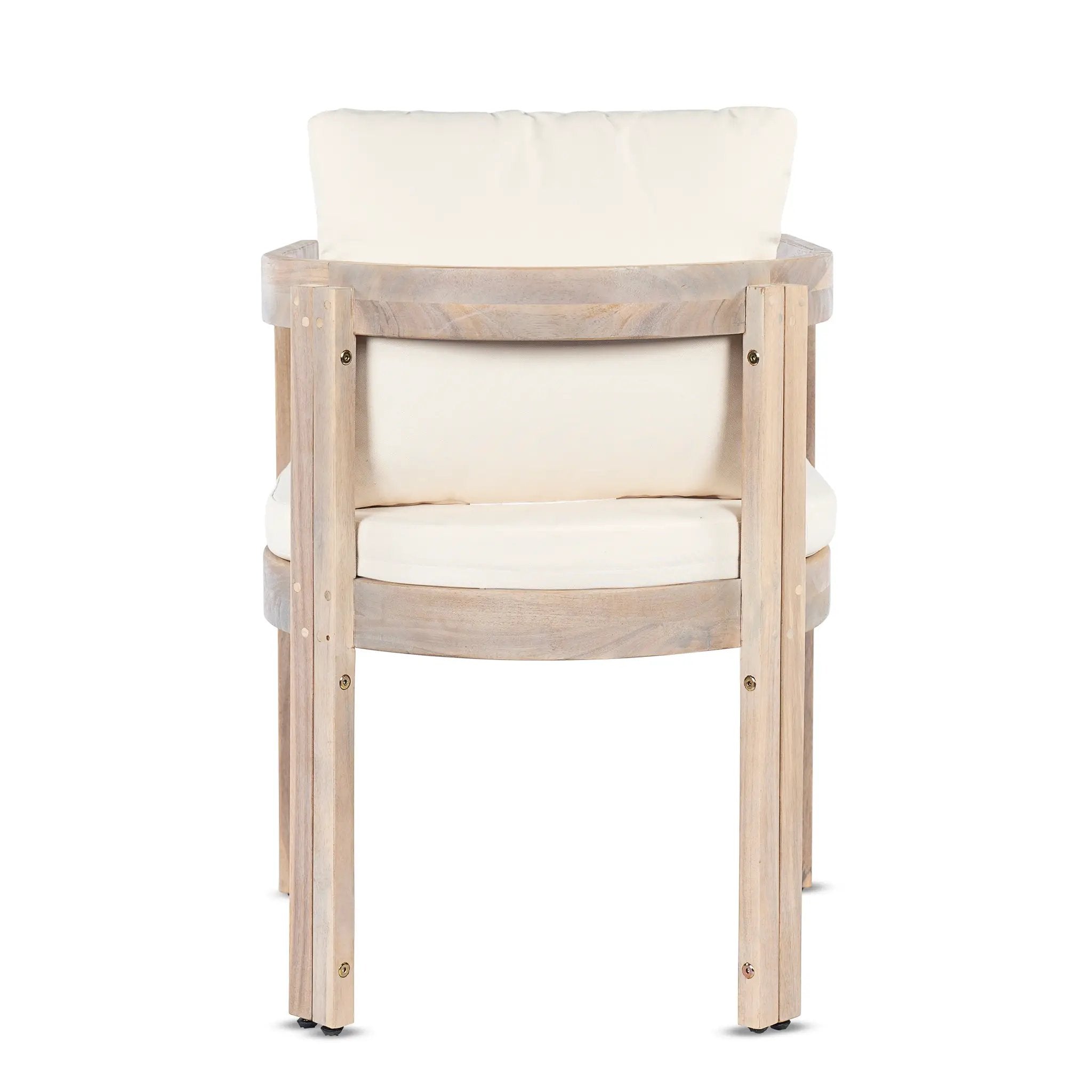 7 Pieces Acacia Wood Outdoor Dining Set with Cream Cushions by HouseOfZazla