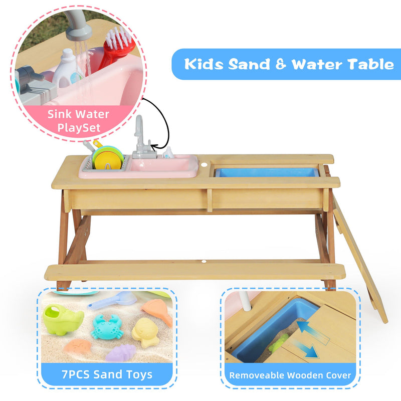 Kids Picnic Table With Sand and Water Table Conversion by HouseOfZazla