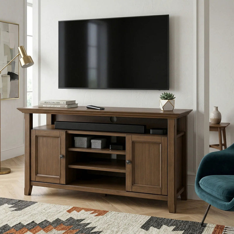 Amherst - TV Media Stand - Rustic Natural Aged Brown by Unique Piece Furniture