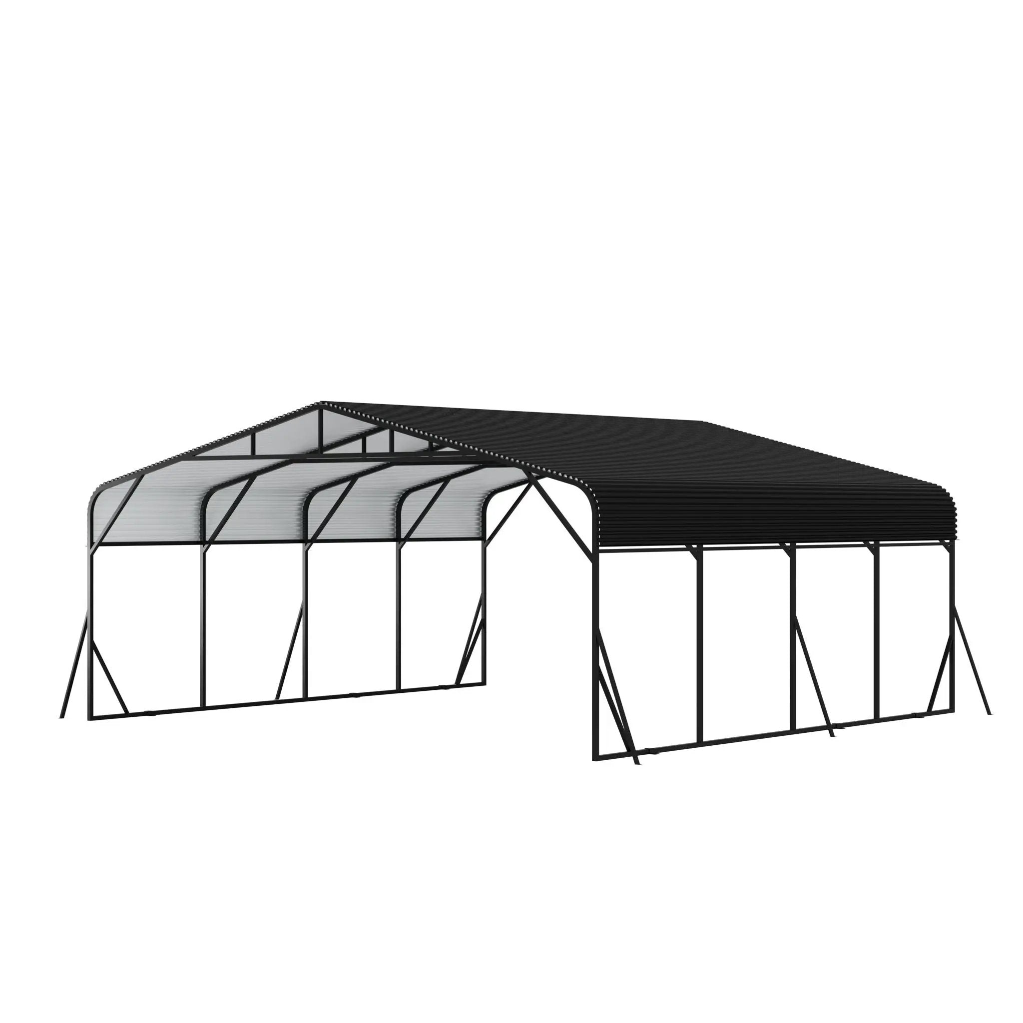 Heavy Duty Carport, All Weather Shelter - Black by Unique Piece Furniture