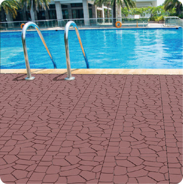 New Stone Texture 12" Patio Deck Tiles, 44pcs by HouseOfZazla