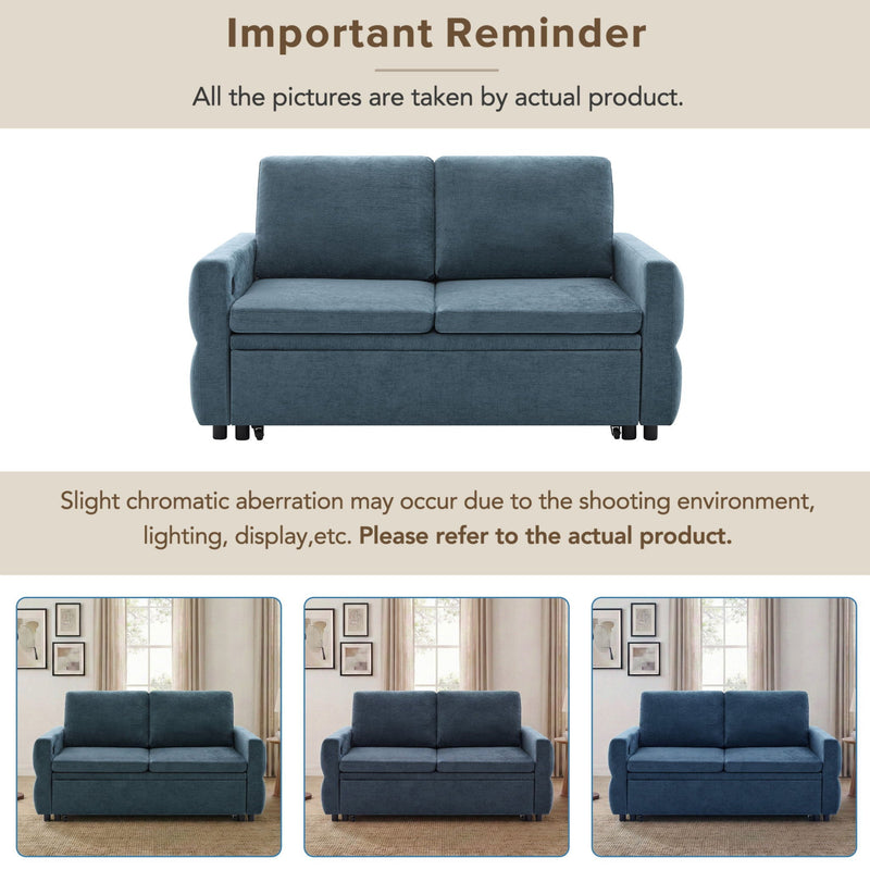 Convertible Sofa Bed Loveseat With Adjustable Backrest And USB Ports by HouseOfZazla