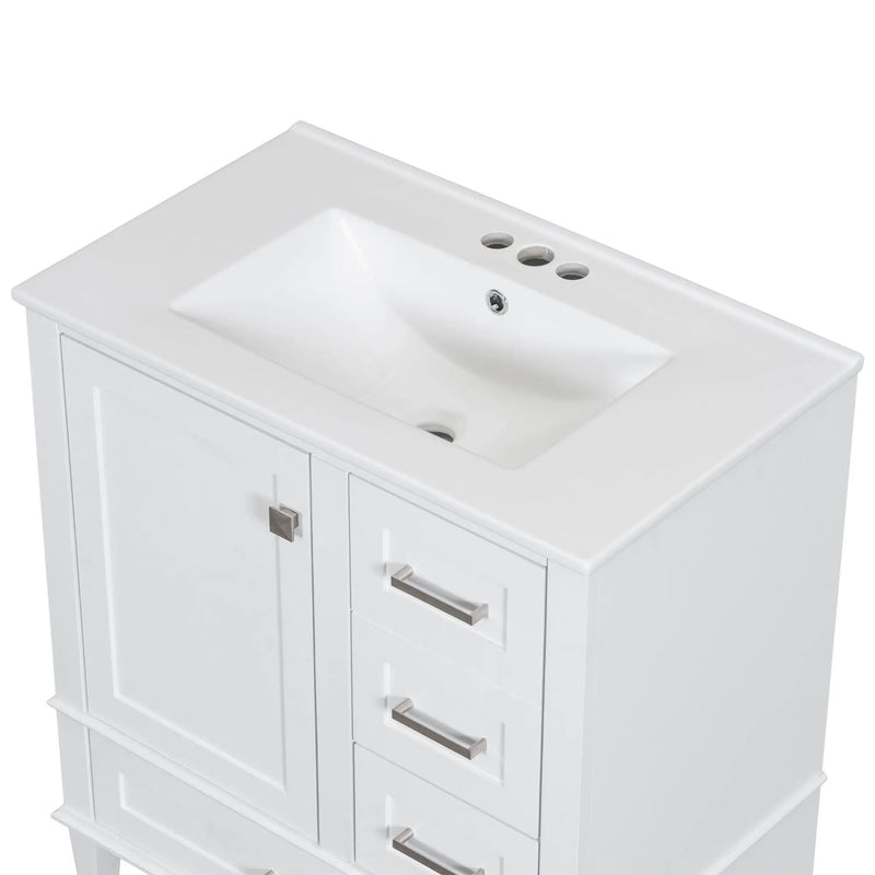 Bathroom Vanity, Modern Bathroom Cabinet With Sink Combo Set, Bathroom Storage Cabinet With A Soft Closing Door And 3 Drawers, Solid Wood Frame by HouseOfZazla