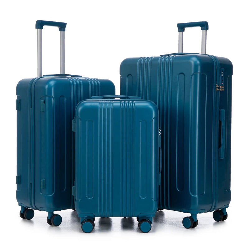 3-Piece ABS Spinner Wheel Luggage Set 20"/24"/28" Dark Blue by HouseOfZazla