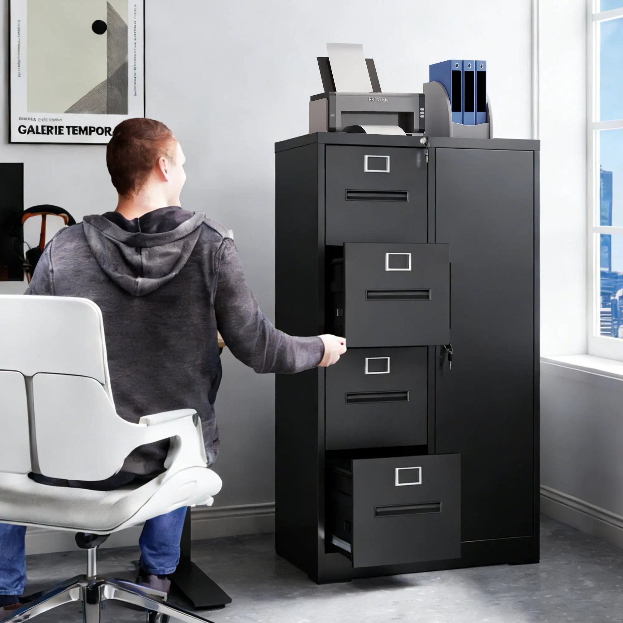 Storage Vertical Filing Cabinet With Lock by Unique Piece Furniture