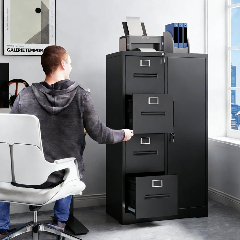 Storage Vertical Filing Cabinet With Lock by Unique Piece Furniture