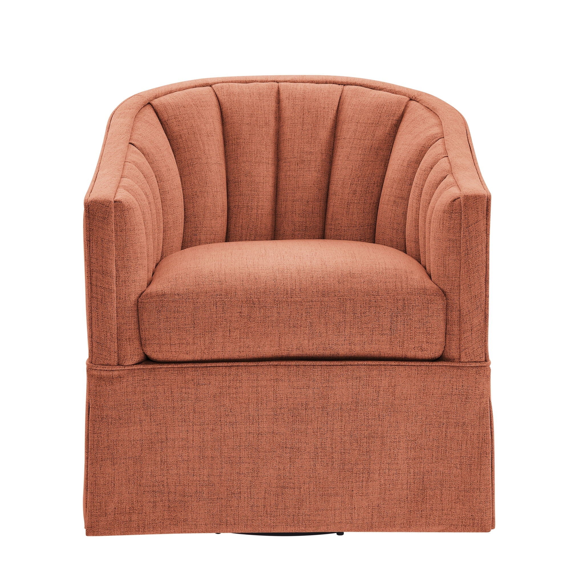 Solitude - Skirted Swivel Accent Chair With Hemp Like by HouseOfZazla