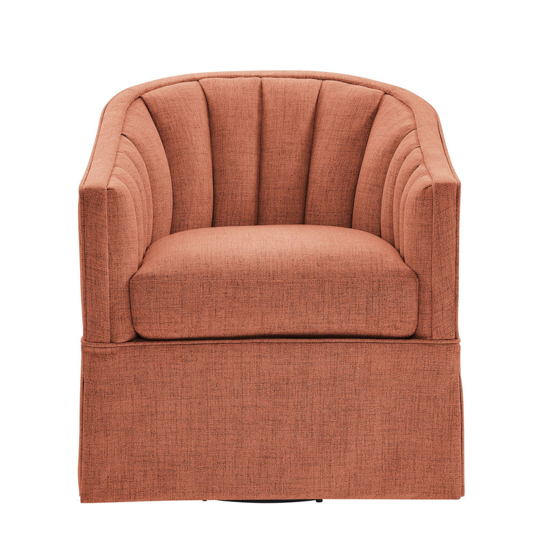 Solitude - Skirted Swivel Accent Chair With Hemp Like by HouseOfZazla