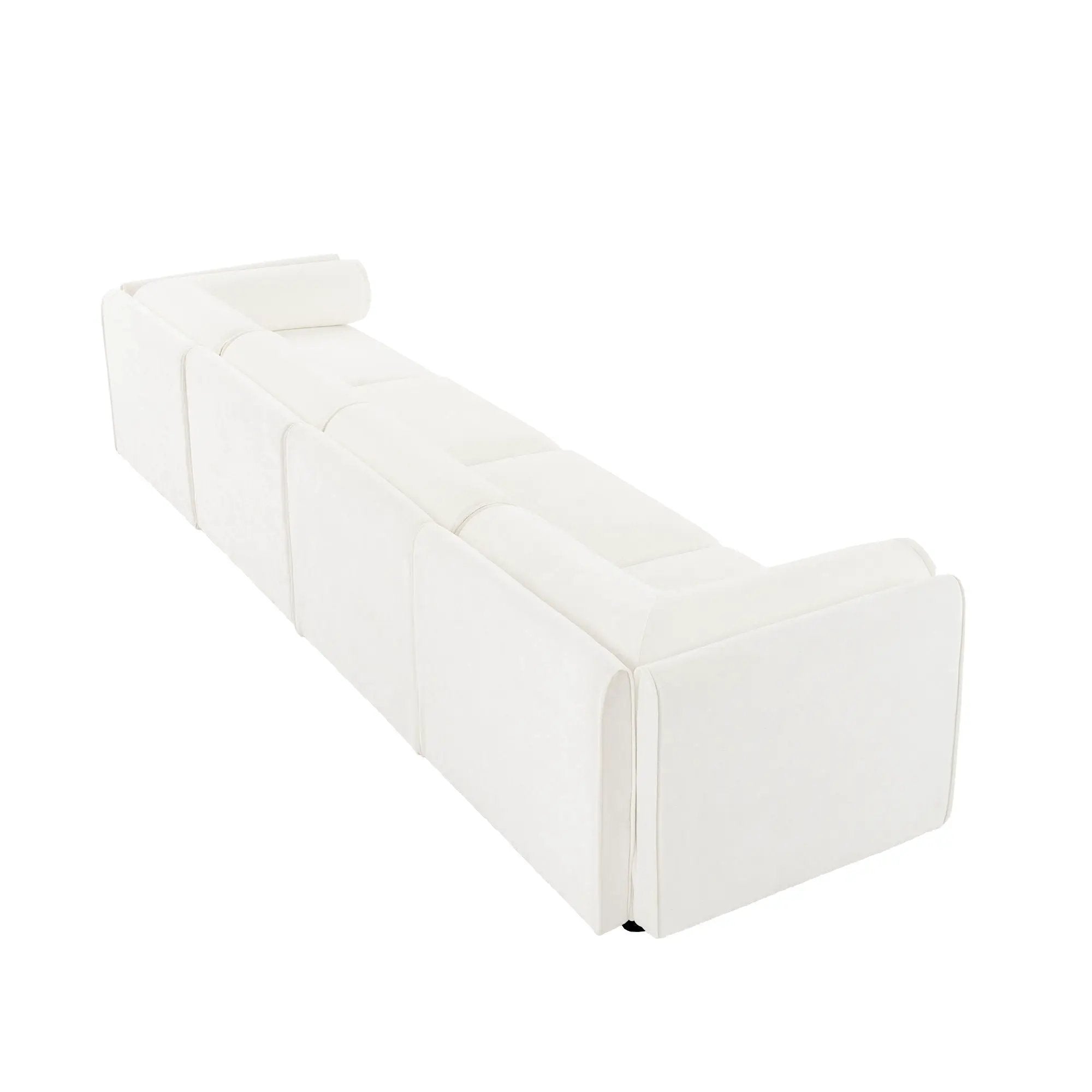 Stylish Sofa With Storage Seat And Cylindrical Backrest