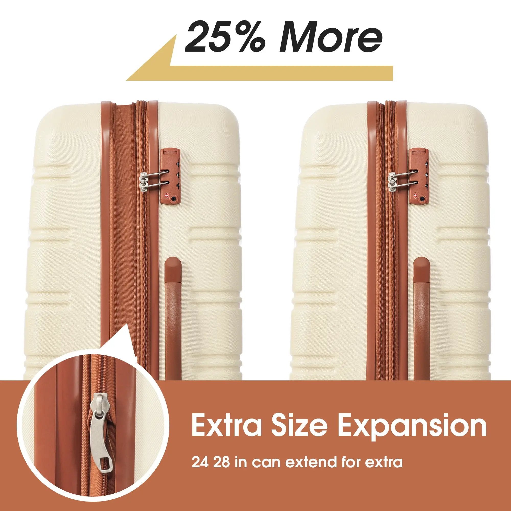 3 Piece Luggage Set Hardside Spinner Suitcase With Tsa Lock 20" 24" 28" Available by HouseOfZazla