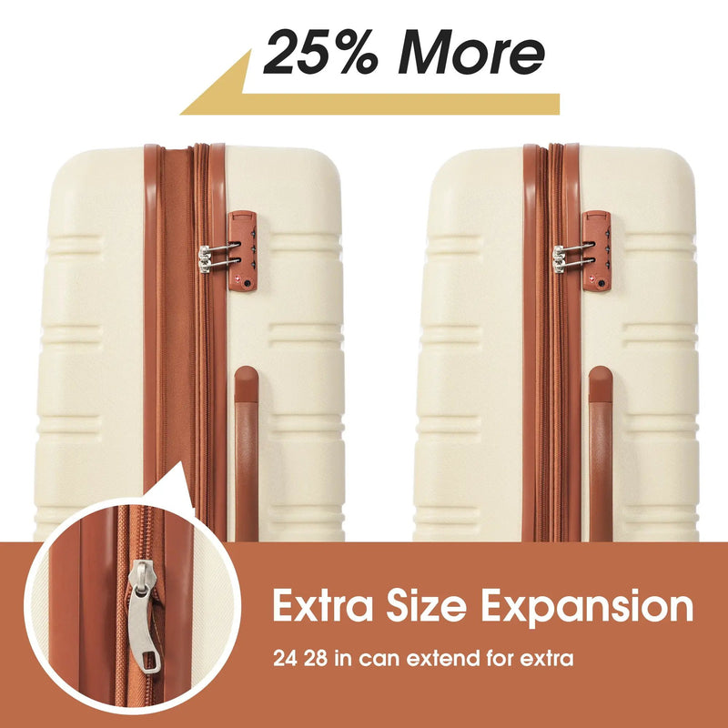 Hardshell Luggage Sets 4 Pieces + Bag Spinner Suitcase With Tsa Lock Lightweight - 16" / 20" / 24" / 28" Luggages by HouseOfZazla