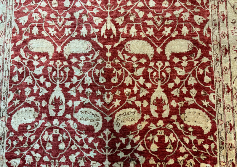 Pakistani Chobi Rug 8x10, Red, Handmade by Jewel Rugs