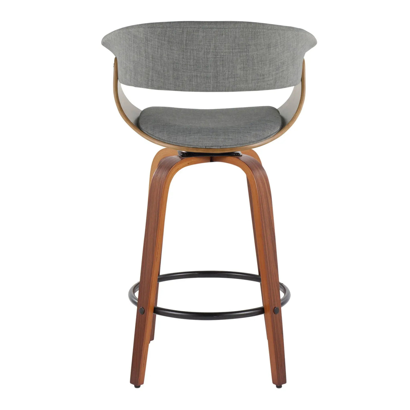 Vintage Mod - Mid Century Modern Fixed Height Counter Stool & Swivel With Round Footrest (Set of 2) by HouseOfZazla
